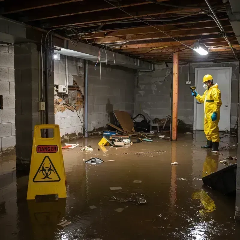 Flooded Basement Electrical Hazard in Powers Lake, WI Property