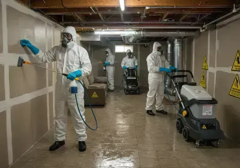 Basement Moisture Removal and Structural Drying process in Powers Lake, WI